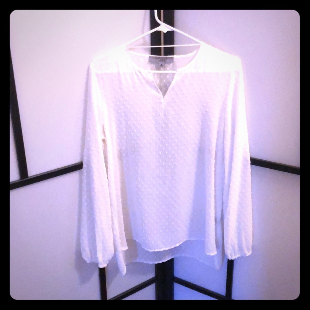 Ruff Hewn- white blouse -euc